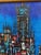 Oil on Canvas Citscape in shades of Blue. Painting is from the 1960's and in nice shape. Signed Man?