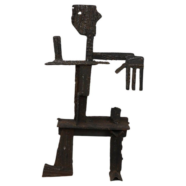 1960s Abstract Man Brutalist Iron Sculpture For Sale - Image 15 of 18