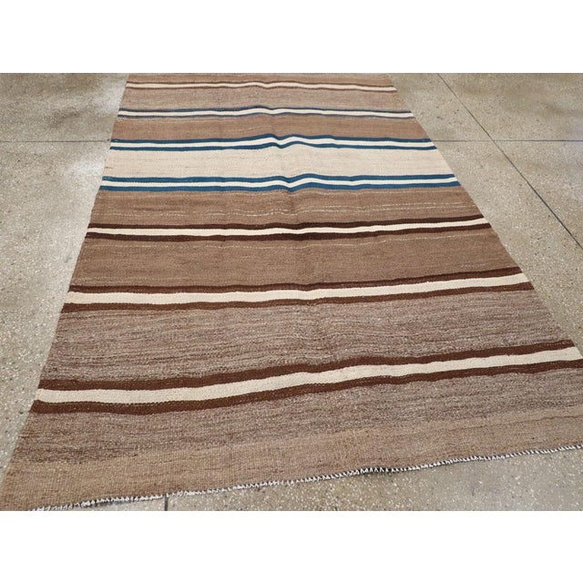 Galerie Shabab Collection Mid-20th Century Persian Flatweave Kilim Wide Gallery Runner For Sale In New York - Image 6 of 8
