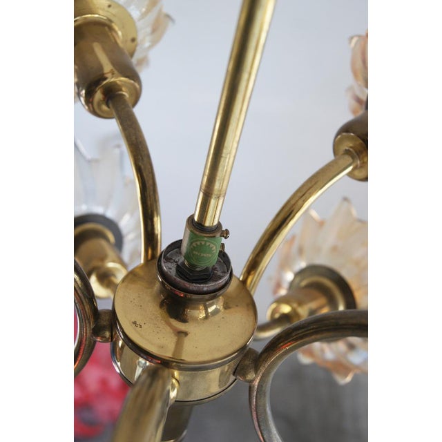 Brass & Glass Ceiling Lamp from Sische Leuchten For Sale - Image 9 of 14