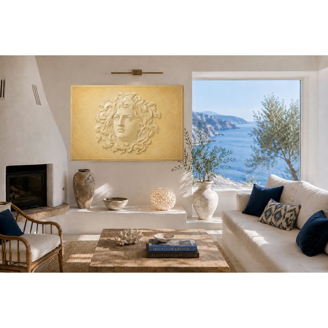 Atelier Aria Lumae Wilhelm Zahn Style Pompeian Medusa Gorgoneion Trompe lOeil Relief Fine Art Gallery Board Print 30 X 20 For Sale - Image 11 of 18