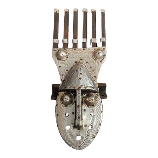 African Bamana Ntomo Marka Passport Mask with Aluminum For Sale