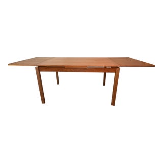 Mid 20th Century Ansager Mobler 92” Danish Modern Teak Twin Leaf Extension Dining Table For Sale