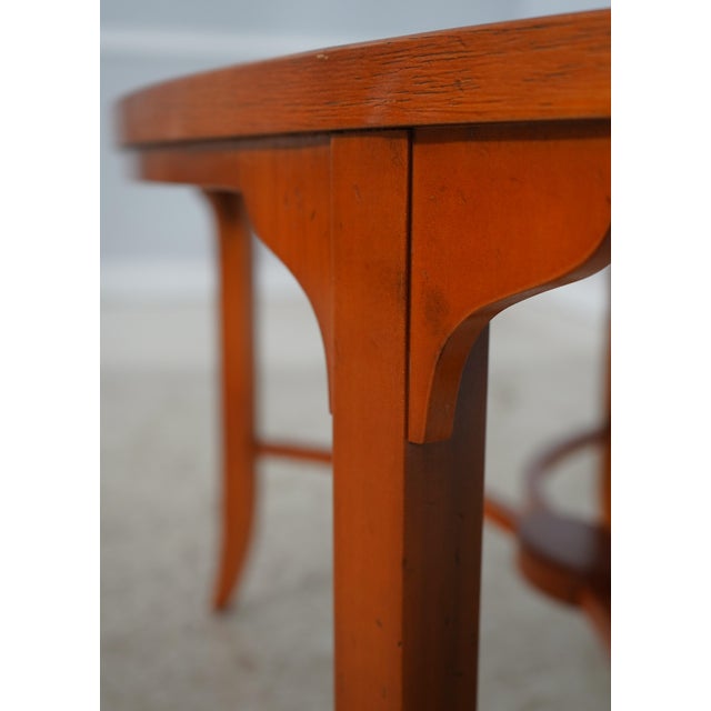 Brown English Yew Wood Oval Coffee Cocktail Table For Sale - Image 8 of 13