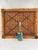 Exceptional, vintage bamboo and rattan bulletin board, featuring an intricately woven natural fiber surface, surrounded by...