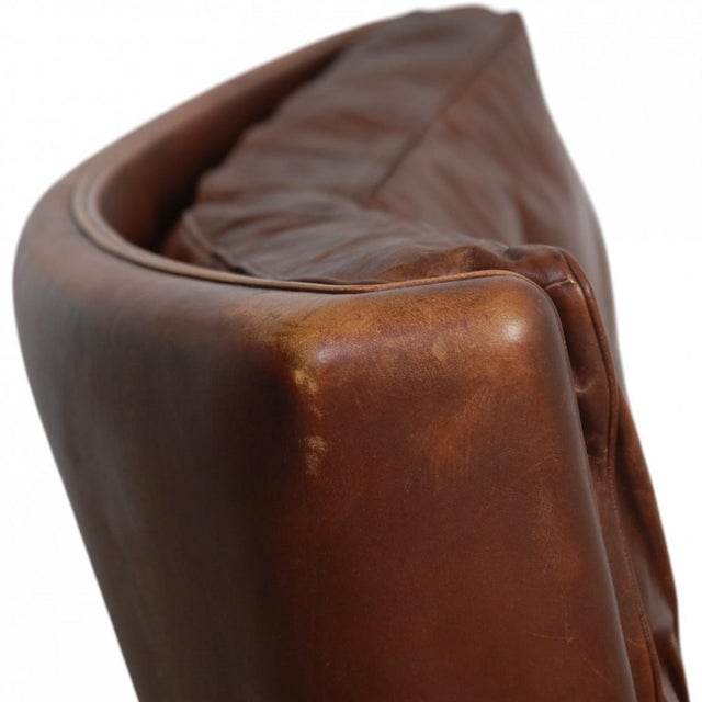 Set of V11 Lounge Chair and Ottoman in Brown Leather by Illum Wikkelsøe, 1960s For Sale - Image 10 of 18