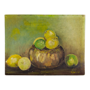 Still Life Painting of Lemons and Limes by H Wild