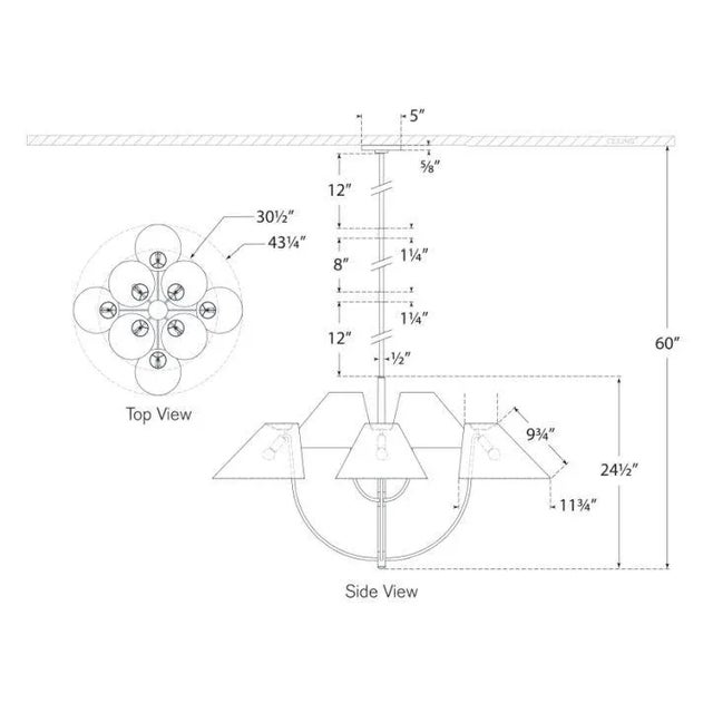 Modern Kate Spade New York for Visual Comfort Signature Kinsley Large Two-Tier Chandelier in Polished Nickel with Linen Shades For Sale - Image 3 of 3