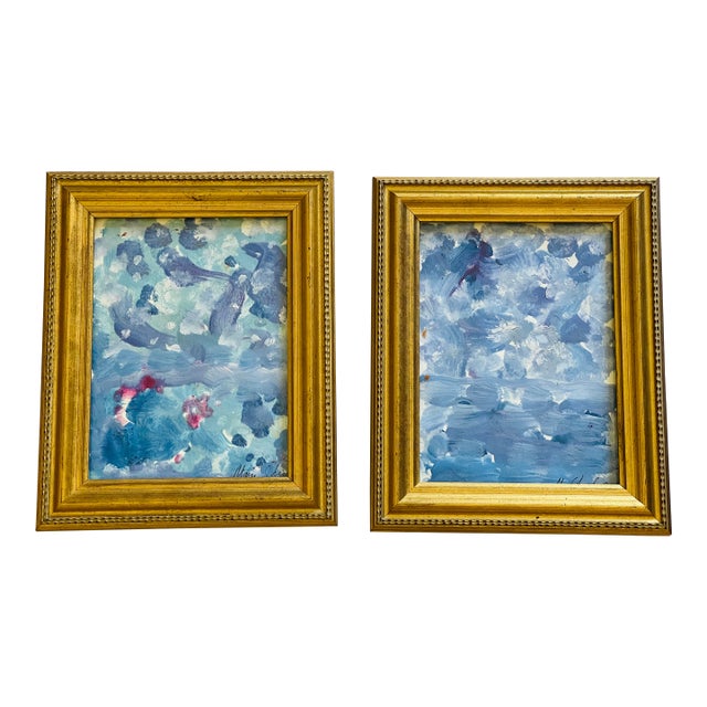 Pair of Contemporary Abstract Original Art Paintings For Sale