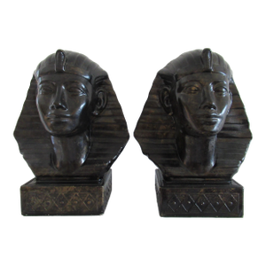 C.1930's-40's French Parisian Theater Grand Tour Display Icon's of Egyptian Pharaoh's "Rameses Ii," Pair