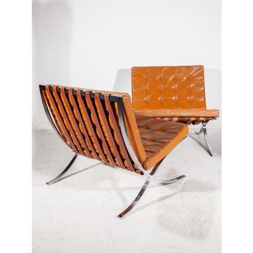 Vintage Barcelona Lounge Chairs by Mies Van Der Rohe for Knoll, 1970s, Set of 2 For Sale - Image 16 of 17