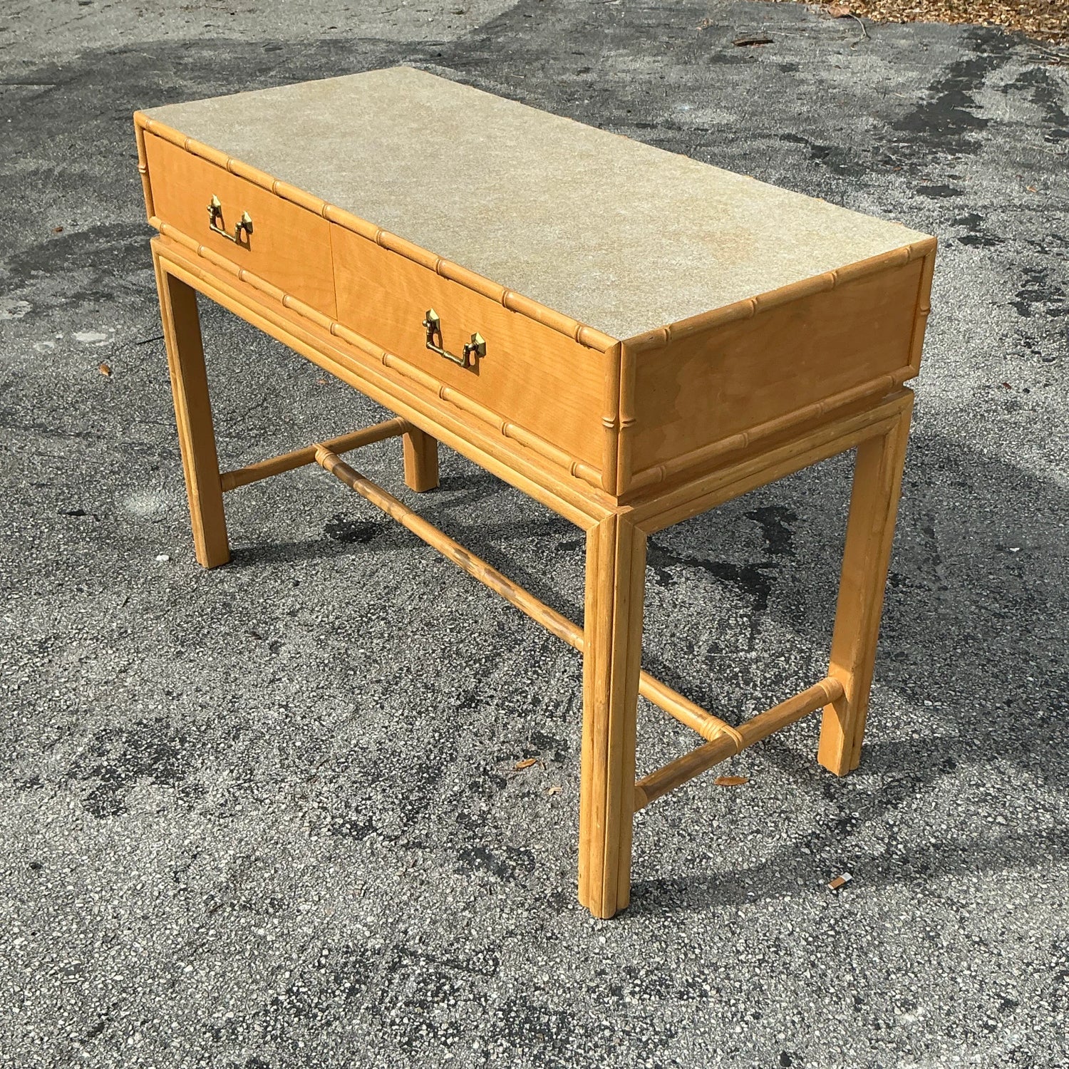 Vintage Coastal Ficks Reed Desk - Top view