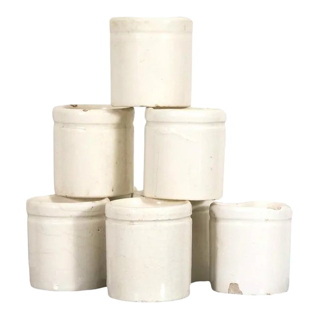 Small 19th Century Antique French Ironstone Preserving Pots or Pots à Confiture For Sale