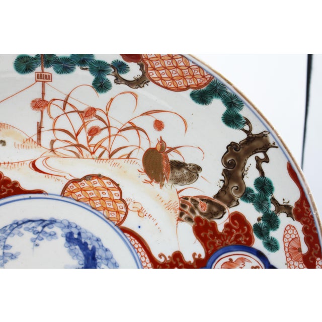Japanese Imari Charger Featuring the Three Friends of Winter For Sale - Image 3 of 7