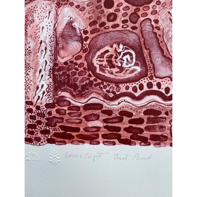 Paint Jeanet Dreskin Stone Carpet Hand Colored Lithograph For Sale - Image 7 of 8