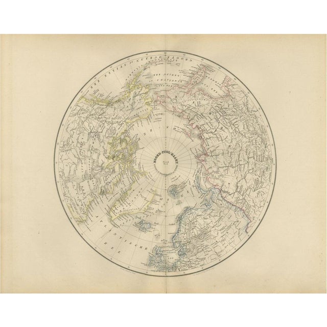 Northern Hemisphere Map Centered on the North Pole, 1876 For Sale - Image 9 of 9