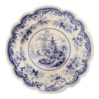 Antique Rogers Blue & White Transferware Plate – Staffordshire, C. 1835 For Sale