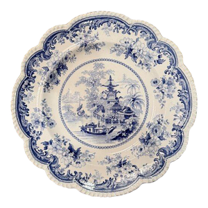 Antique Rogers Blue & White Transferware Plate – Staffordshire, C. 1835