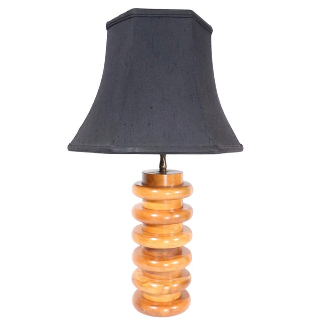 Gilbert Rohde Mid 20th Century Mid Century Modern Stacked Wood Table Lamps For Sale - Image 4 of 12