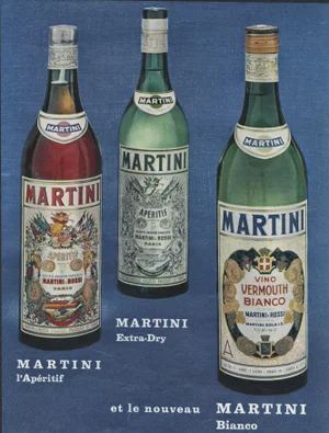 1963 Mid-Century French Martini Alcohol Advertiement Print