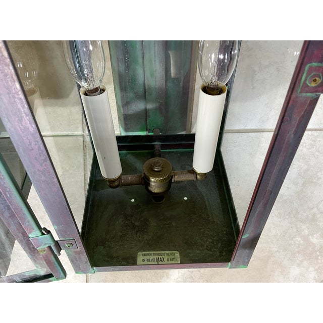 Large Stunning Pair of Solid Copper Wall Lanterns For Sale - Image 16 of 16