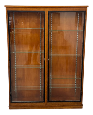 Wall-Mounted Oak and Glass Display Case from Siegel Paris, 1950