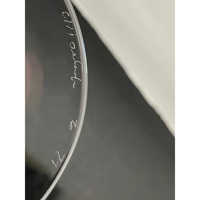 Vintage Hand Blown White Swirl Wine Glasses, Singed by Artist - Set of 6 For Sale - Image 11 of 13