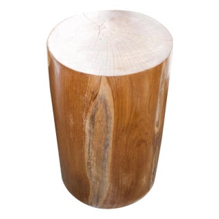 Andrianna Shamaris Natural Teak Wood Pedestal For Sale