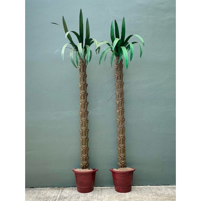 Vintage Monumental Punch Cut Palm Trees - A Pair For Sale In West Palm - Image 6 of 12
