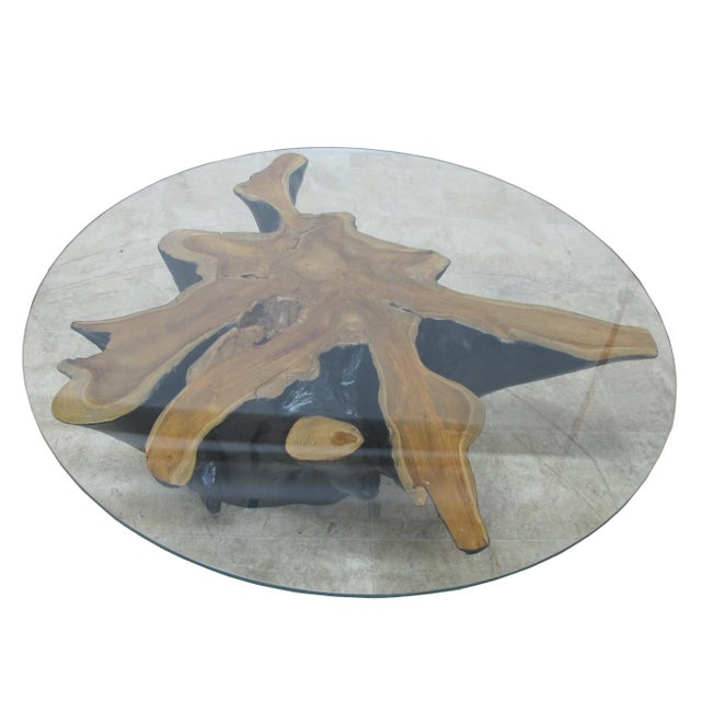 Inspired by the beauty of natural root form, this organic teak accent or coffee table is handcrafted from one piece of...