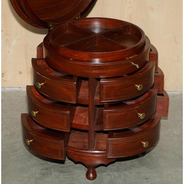 Antique Anglo-Indian Hardwood and Brass Sewing Table with Locking System For Sale - Image 17 of 18