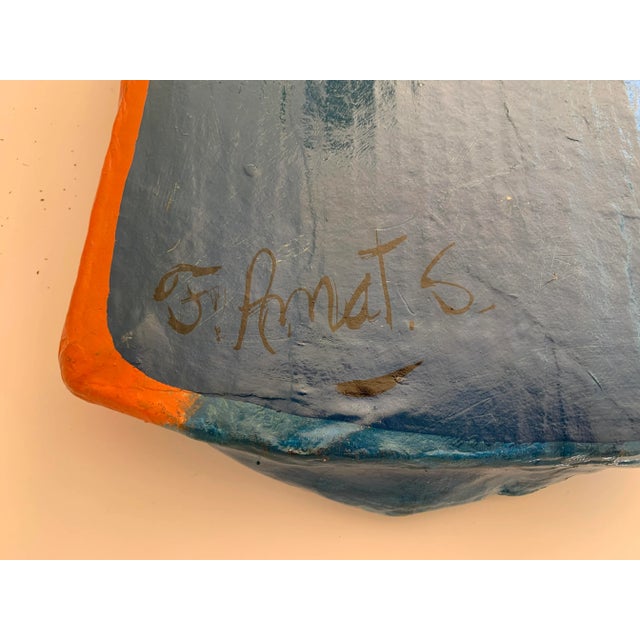 Vintage Our Lady of Charity Paper Maché Wall Plaque For Sale - Image 4 of 9