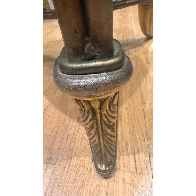 Brown Regency Style Round Mahogany Accent Table With Brass Gallery & Compass Star Top For Sale - Image 8 of 11