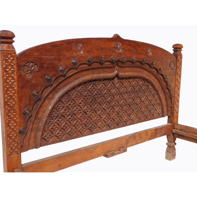 1950s Vintage Double Bed, Swat-Tal, Pakistan, 1950s For Sale - Image 5 of 17