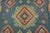 Kazak Rug 8’1” X 9’9” Blue Wool Tribal Hand-Knotted Oriental Carpet For Sale In Philadelphia - Image 6 of 14