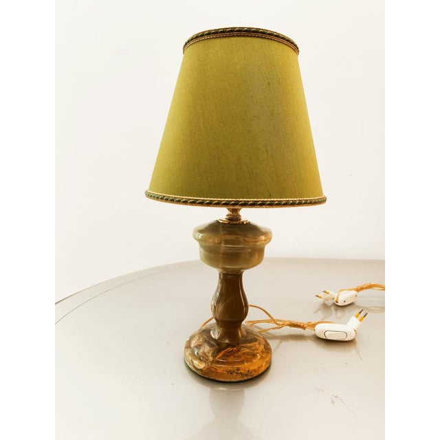 Onyx Table Lamp with Fabric Lampshade For Sale - Image 4 of 18
