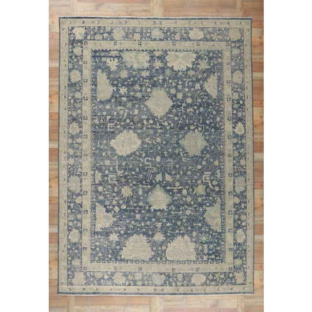 Vintage Modern Blue Distressed Rug - 09'08 X 13'09 For Sale - Image 9 of 9