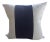 Custom Oatmeal Linen & Midnight Blue Mohair Stripe Pillows - a Pair For Sale In Atlanta - Image 6 of 6