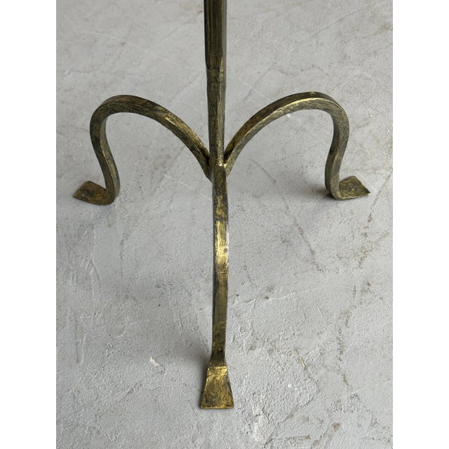 Pair of Spanish Gilt Iron Drinks Tables With Hammered Tops For Sale - Image 12 of 12