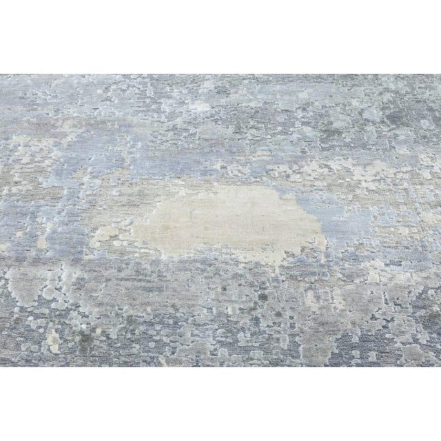 Contemporary north star blue and grey hand knotted silk rug by Doris Leslie Blau. Size: 6.4" × 9.0" (193 × 274 cm). This...