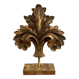 Large Vintage Gilt Wooden Medallion on Stand For Sale