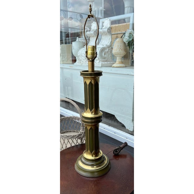 1950s Mid-Century Green and Gold Accent Lamp For Sale In Nashville - Image 6 of 6