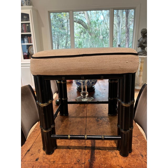 Ornamental & Decorative Materials Chinese Chippendale Faux Bamboo Stool For Sale - Image 7 of 9
