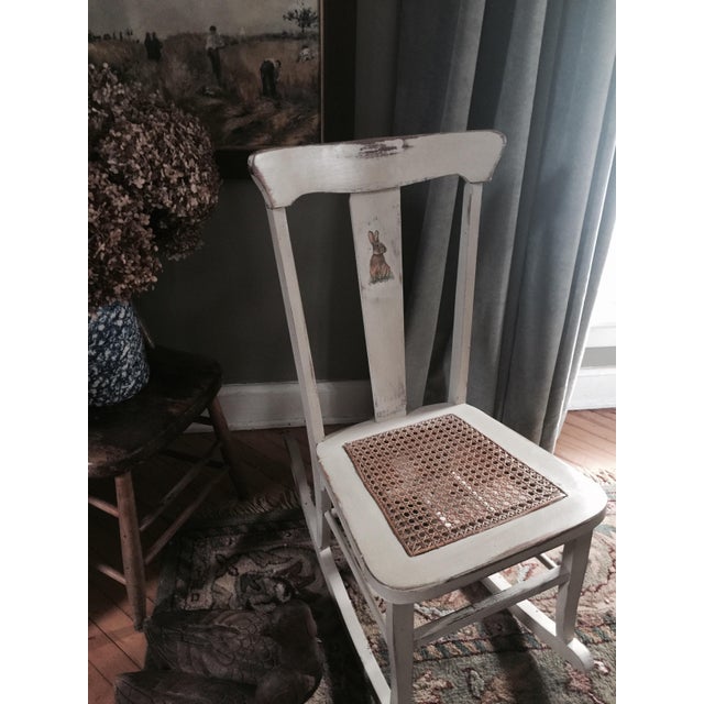 Shabby Chic Antique Rocker for Nursery or Child’s Room For Sale - Image 4 of 4