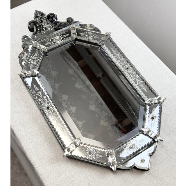 Vintage Octagonal Beveled Venetian Mirror, Circa 1940’s For Sale - Image 9 of 11
