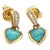 Kabana Diamond Fire Opal 14k Yellow Gold Heart Small Dangle Earrings - 2 Pieces For Sale