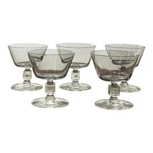 Square Cube Stem Glass Champagne Coupe or Sherbet Glasses