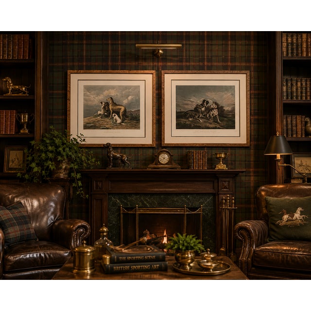 Cream Mid 19th Century Victorian Hand-Colored Engraving "The Boasting Hound" After Sir Edwin Landseer in Burlwood Gallery Frame For Sale - Image 8 of 8
