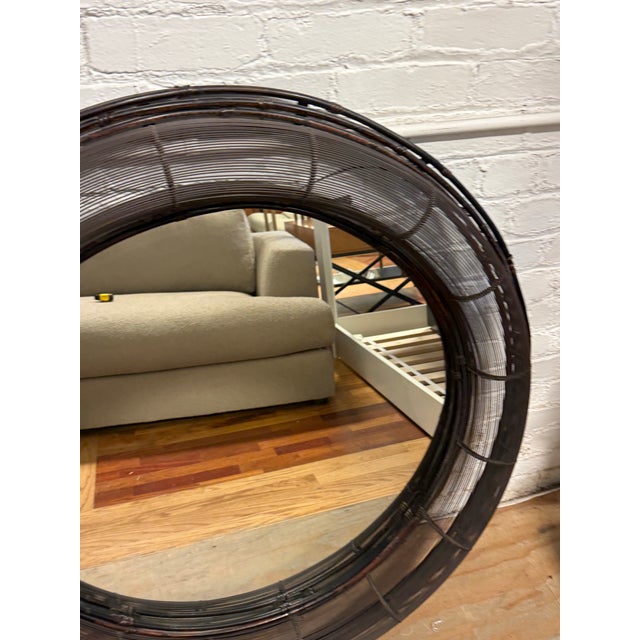 Rustic Interlude Home Sculptural Metal Wire Round Wall Mirror For Sale - Image 3 of 12