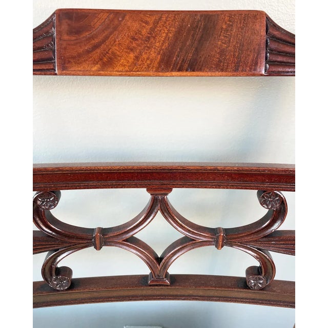 Antique Regency Mahogany Side Chairs With Floral and Reeded Carved Backs Circa 1820 For Sale In Philadelphia - Image 6 of 10